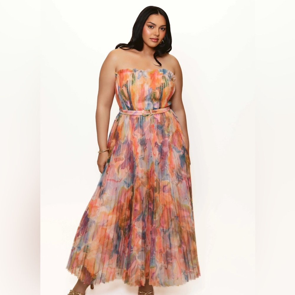 Hutch Multicolor Strapless Midi Dress